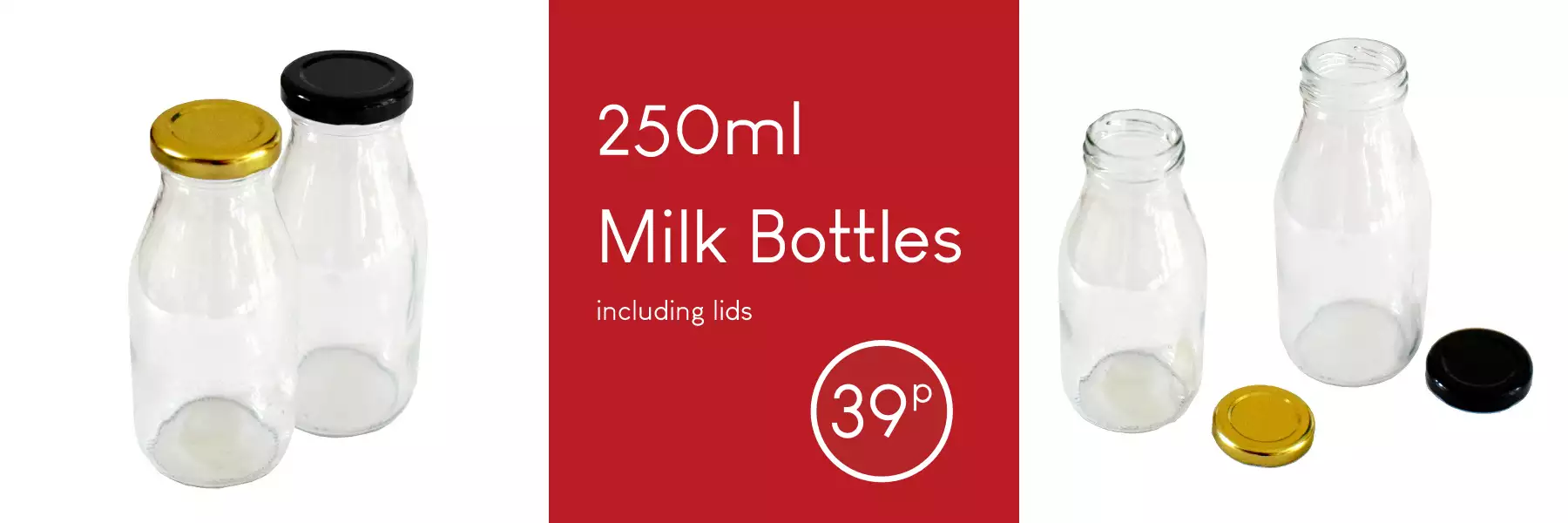 Love Jars 250ml Milk Bottles