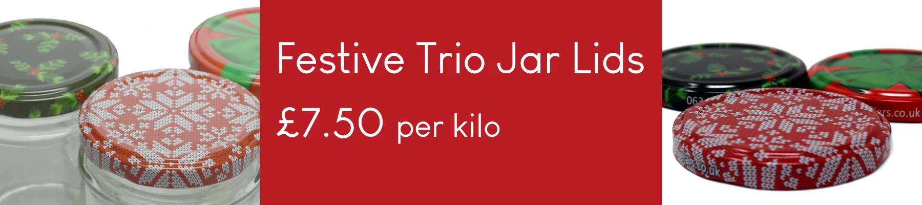 Our exclusive Festive Trio 63 Lids at a cracking price from Love Jars
